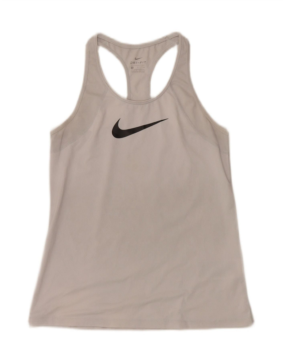 NIKE Womens Dri Fit Graphic Vest Top UK 10 Small Grey Polyester