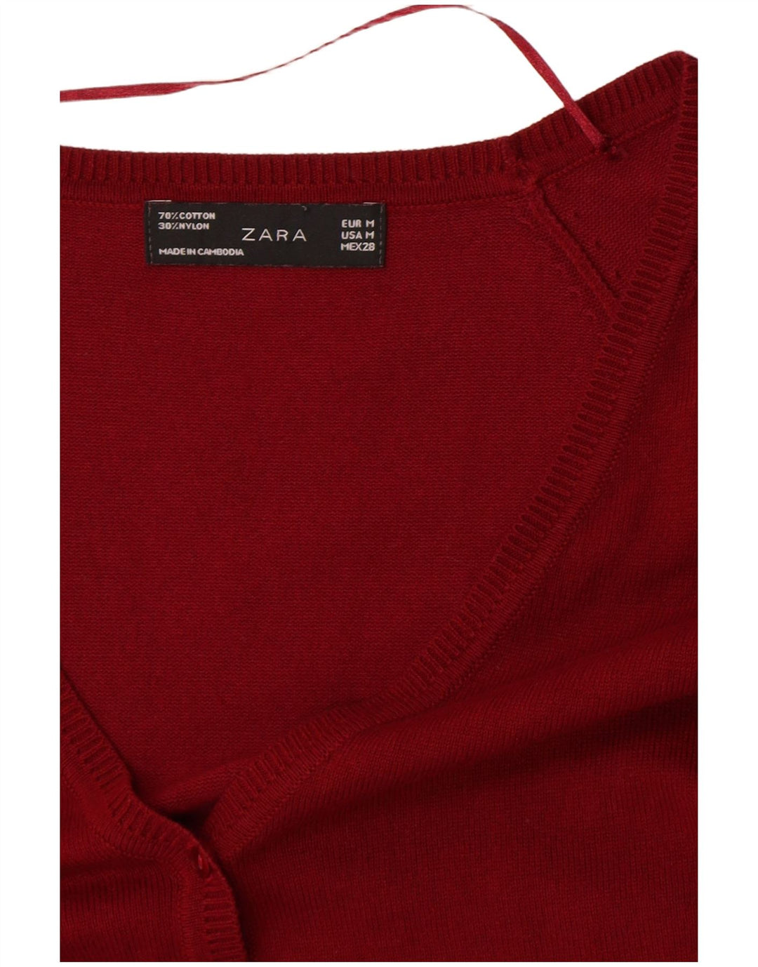Sweter damski Zara, średni czerwony, bawełniany
