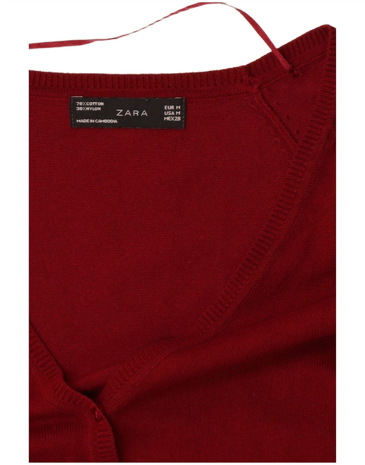 Sweter damski Zara, średni czerwony, bawełniany