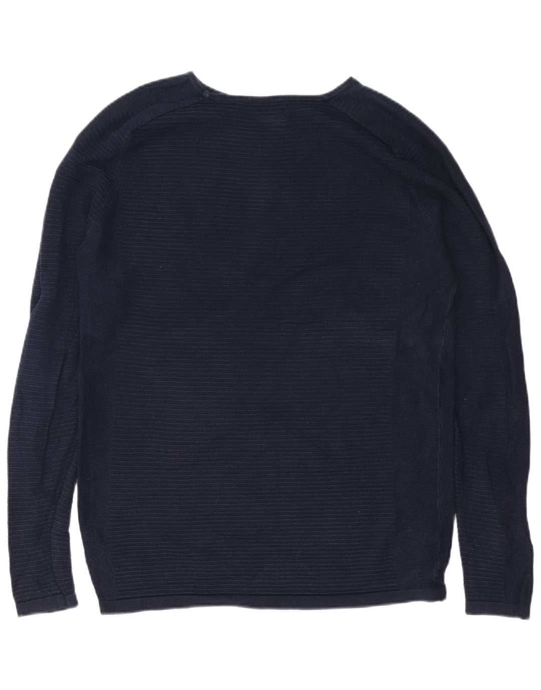 Top męski Jack & Jones z długim rękawem, średni, granatowy, bawełniany w prążki
