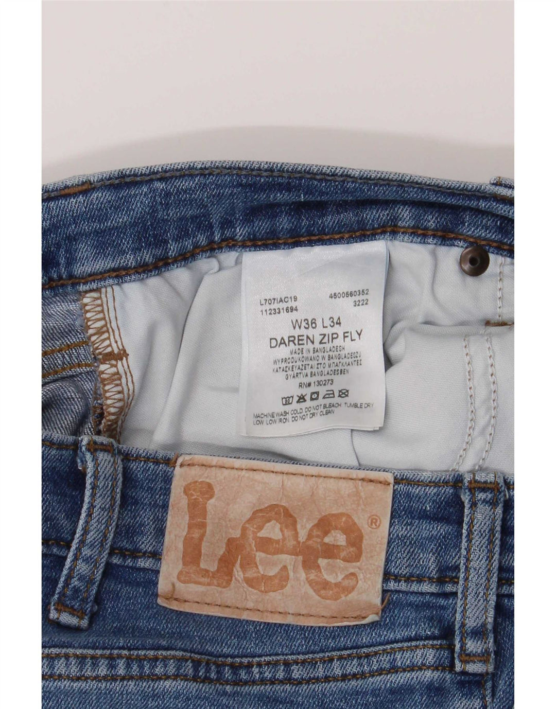 Męskie jeansy Lee Daren Zip Fly w trudnej sytuacji W36 L34 Niebieska bawełna