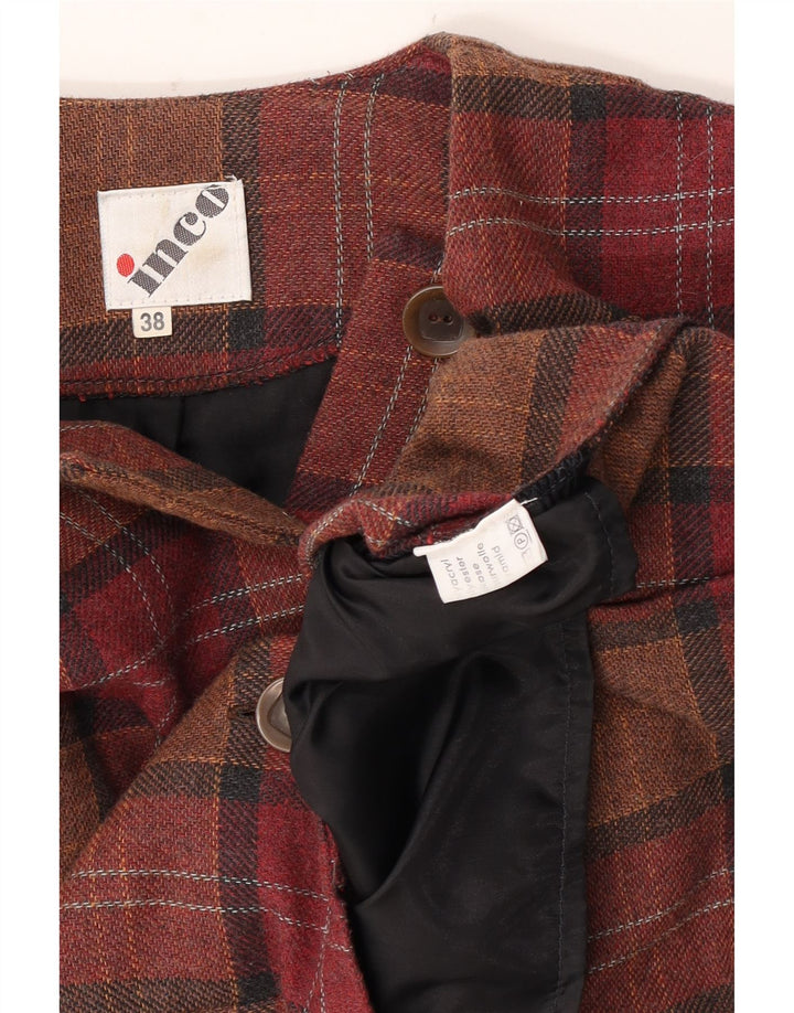 Vintage damska marynarka zapinana na 4 guziki, EU 38, średnia brązowa kratka