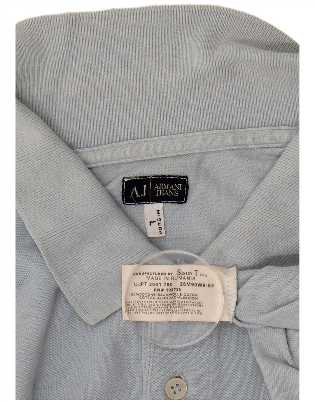 Męska koszulka polo Armani, duża, niebieska, bawełniana