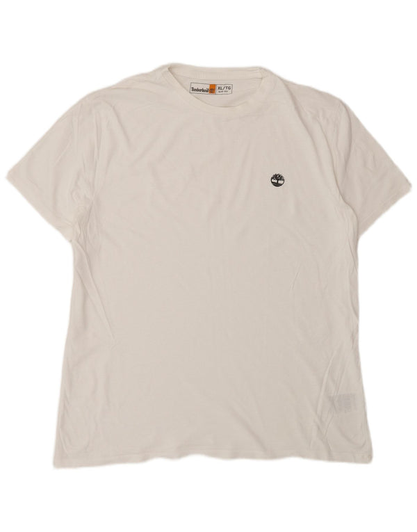 T-shirt męski slim fit Timberland, top XL, biała bawełna