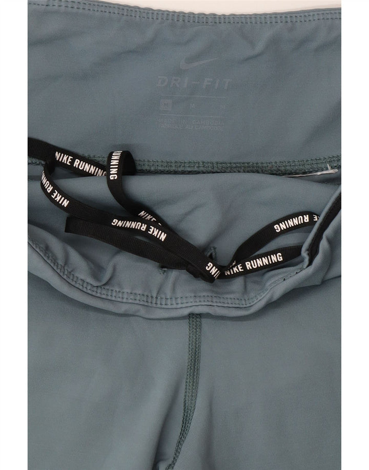 Damskie legginsy Nike Dri Fit Capri UK 12, średnioniebieskie, bawełniane