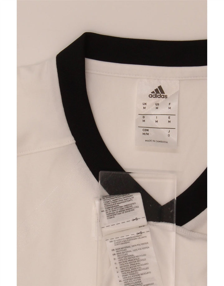 ADIDAS Mens Climalite T-Shirt Top Medium White Colourblock Polyester Vintage Adidas and Second-Hand Adidas from Messina Hembry 