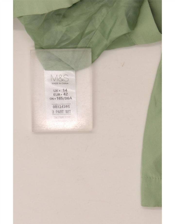 Damska kurtka z kapturem Marks & Spencer UK 14, duża, zielona, poliestrowa