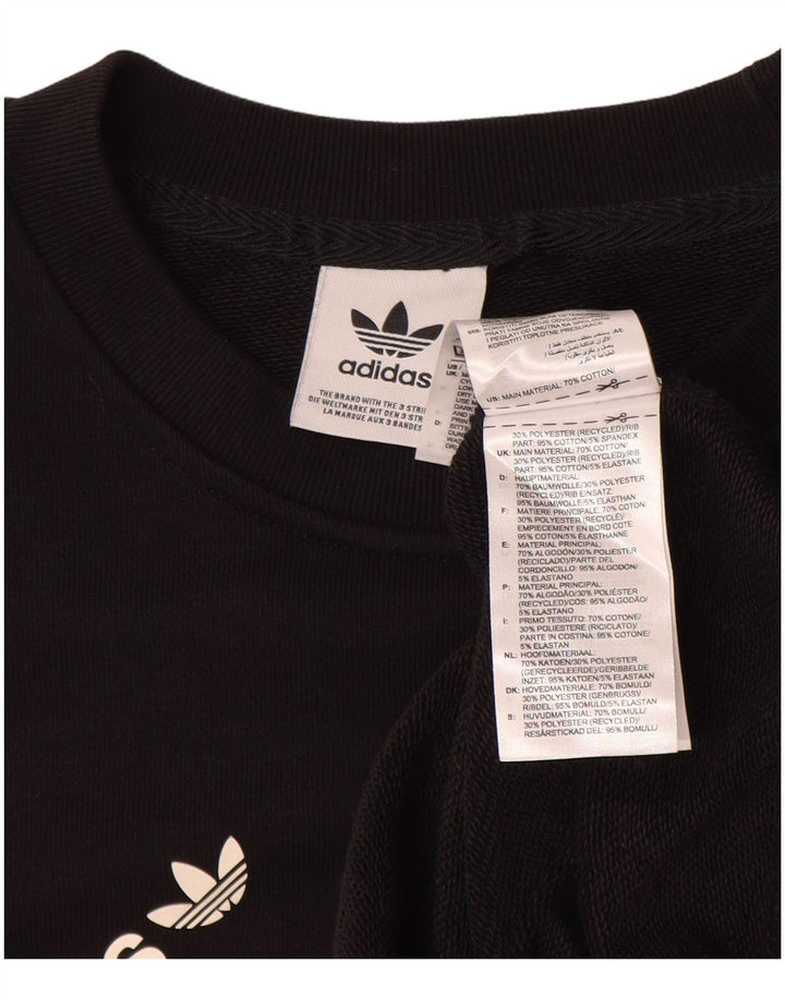 Damska bluza z grafiką ADIDAS, UK 14, duża, czarna, bawełniana
