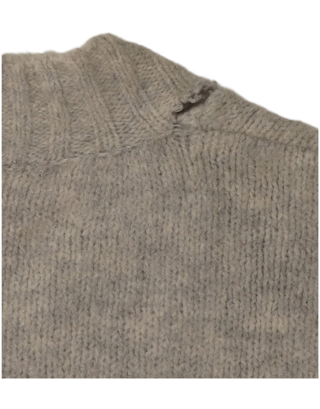 Sweter damski Zara Oversize z dekoltem w kształcie litery V, UK 10, mały, szary, akrylowy