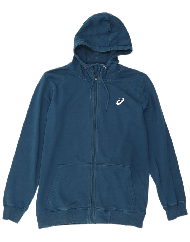 Męski sweter z kapturem i zamkiem błyskawicznym Asics, duży, granatowy, bawełniany