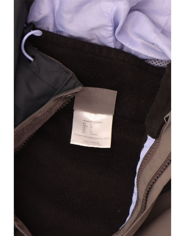 Damska kurtka wiatrówka Jack Wolfskin UK 16, duża, czarna, z blokami kolorów