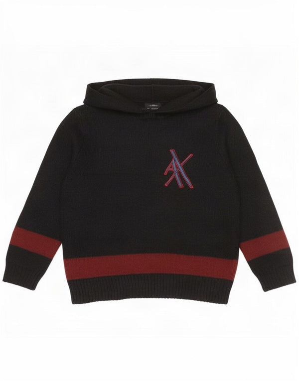 Męski sweter z kapturem Armani Exchange, duży, czarny, blok kolorów