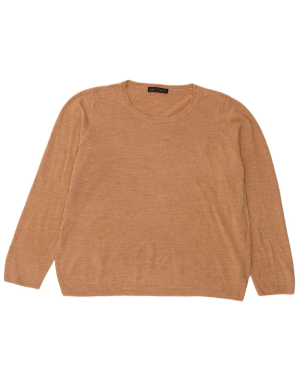 Marks & Spencer Damski sweter z dekoltem w łódkę UK 20 2XL Beżowy Akryl