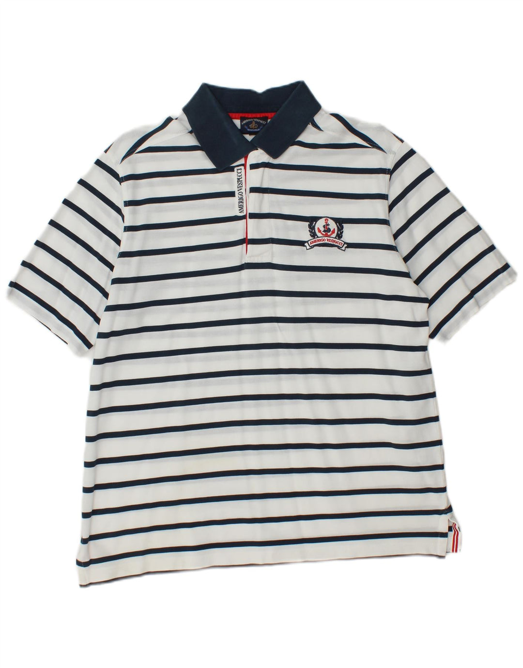 Męska koszulka polo do rugby Amerigo Vespucci w duże białe paski