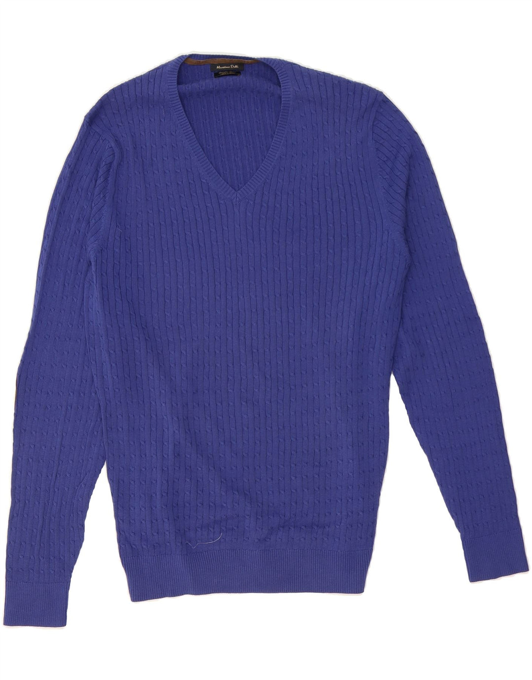 MASSIMO DUTTI Mens V-Neck Jumper Sweater 2XL Blue Cotton Vintage Massimo Dutti and Second-Hand Massimo Dutti from Messina Hembry 