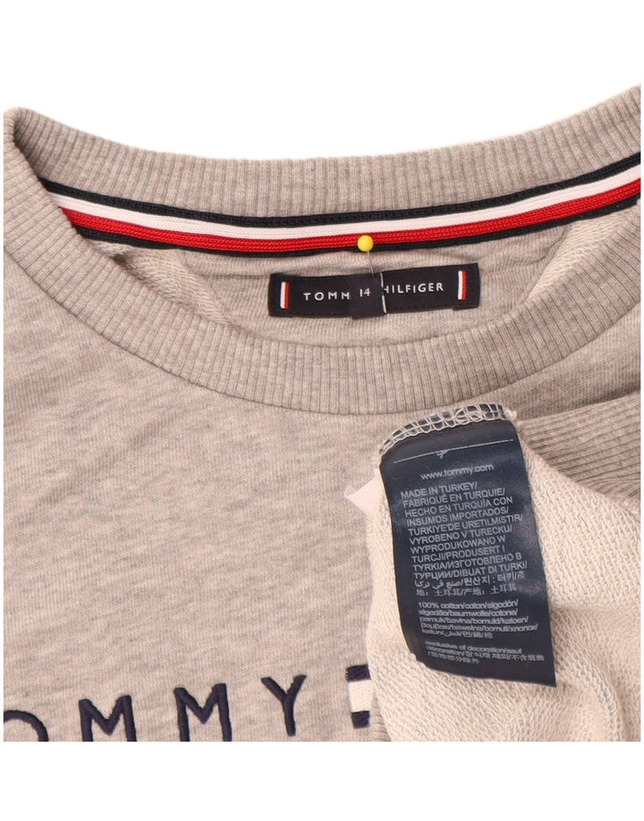 Chłopięcy sweter z grafiką Tommy Hilfiger 13-14 lat, szary, nakrapiany