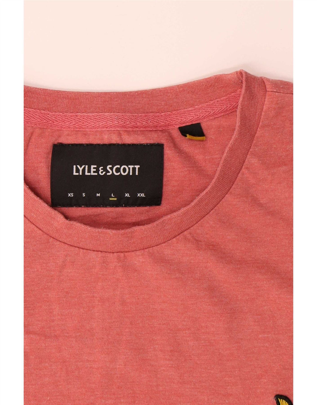 Lyle & Scott Męski T-shirt Top Duży Różowy Poliester