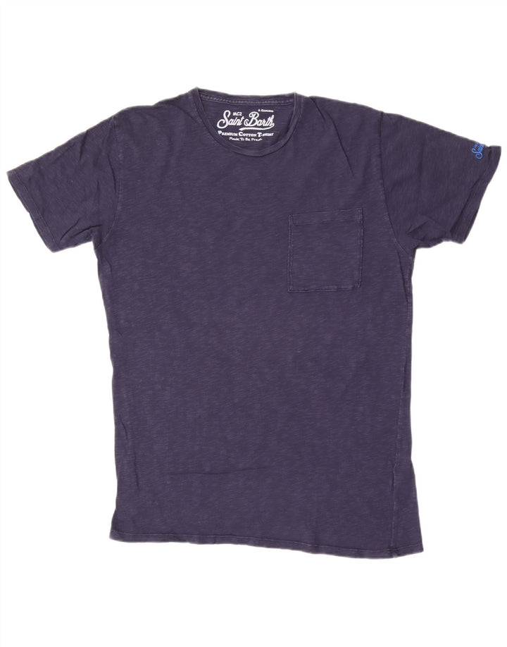 T-shirt męski MC2 SAINT BARTH Top, średni, granatowy, z bawełny w cętki