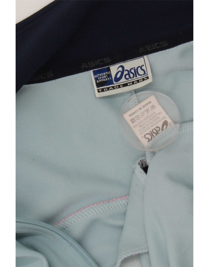 Męska kurtka dresowa Asics, średnia niebieska, poliester z blokami kolorów