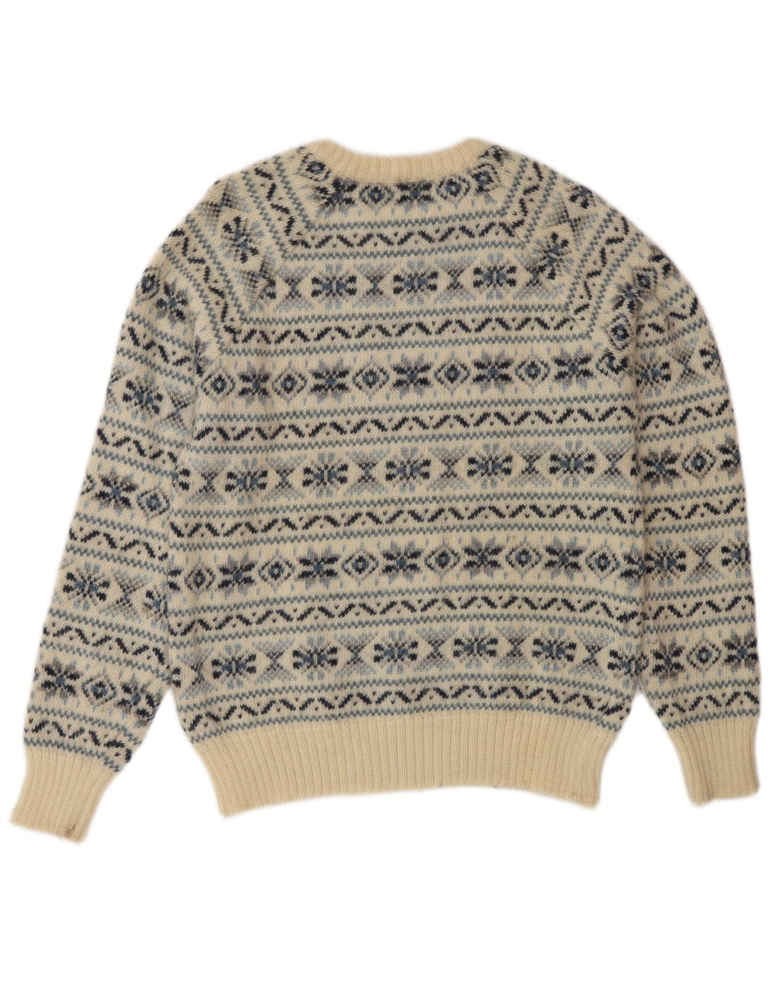 Męski sweter z okrągłym dekoltem Silvy IT 48 Medium Beige Fair Isle