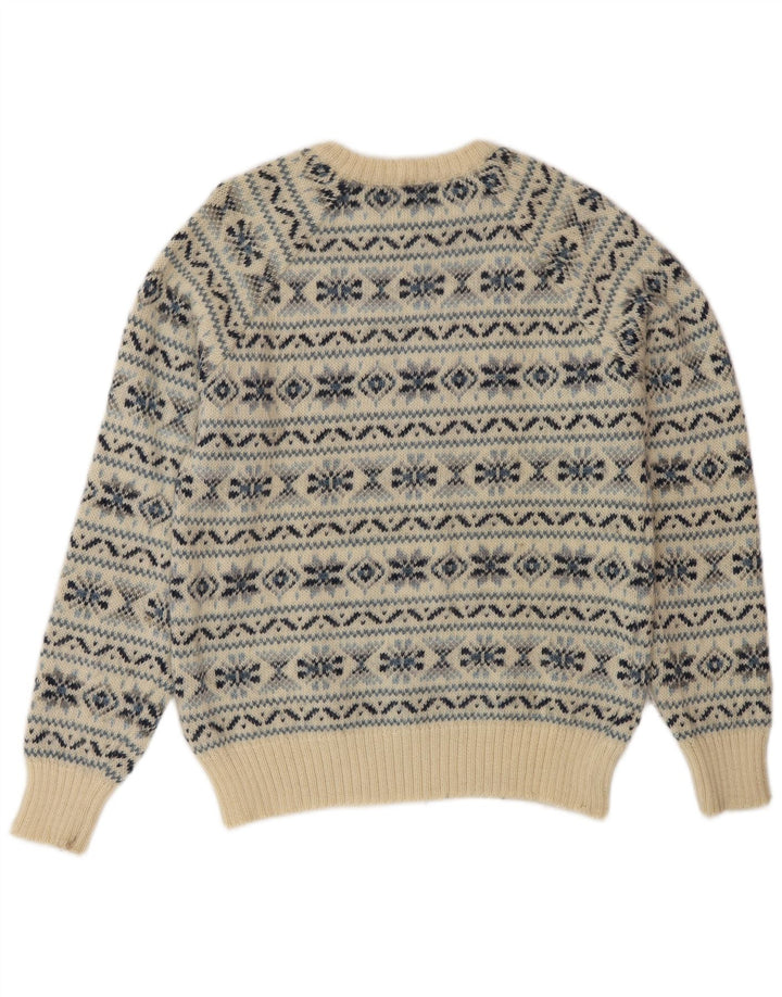 Męski sweter z okrągłym dekoltem Silvy IT 48 Medium Beige Fair Isle