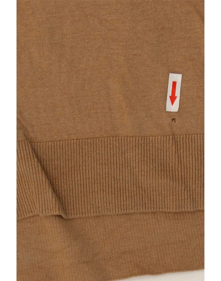 Sweter damski Massimo Dutti z dekoltem w kształcie litery V, UK 12, średni beż, wełna