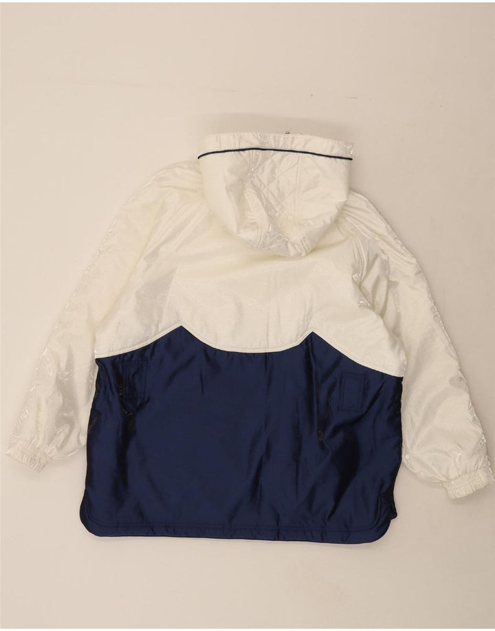 RODEO Womens Hooded Windbreaker Jacket EU 44 XL White Colourblock Vintage Rodeo and Second-Hand Rodeo from Messina Hembry 