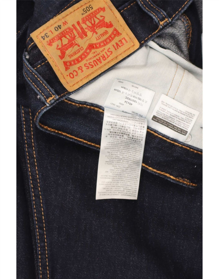 Męskie dżinsy Levi's 505 Straight W40 L29 Granatowa bawełna