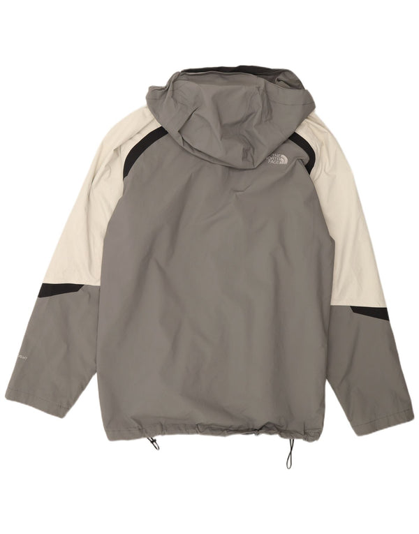Męska kurtka przeciwdeszczowa z kapturem The North Face UK 42 XL, szary nylon z blokami kolorów