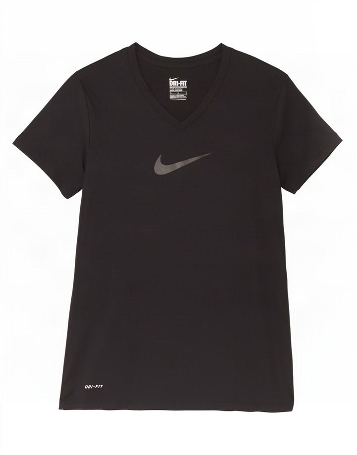 Damska koszulka Nike Dri Fit Slim Graphic Top UK 12, średni czarny poliester