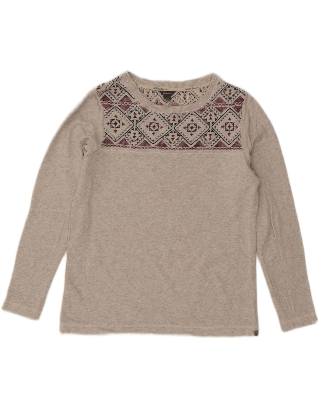 Damski sweter oversize EDDIE BAUER UK 10 Small Grey Fair Isle