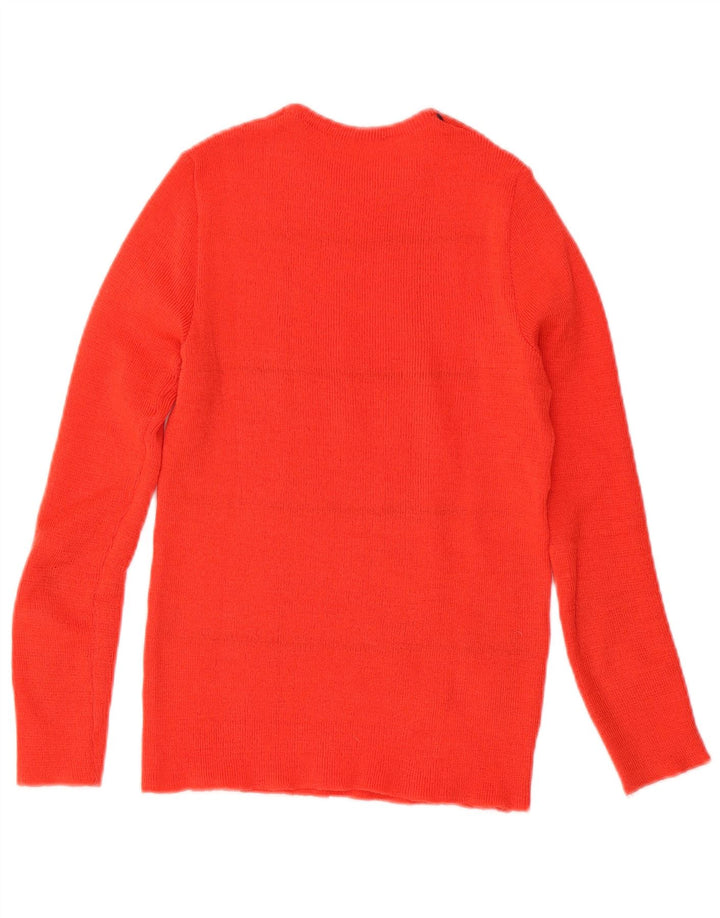 Sweter damski w stylu vintage z okrągłym dekoltem UK 8 w małą czerwoną kratkę