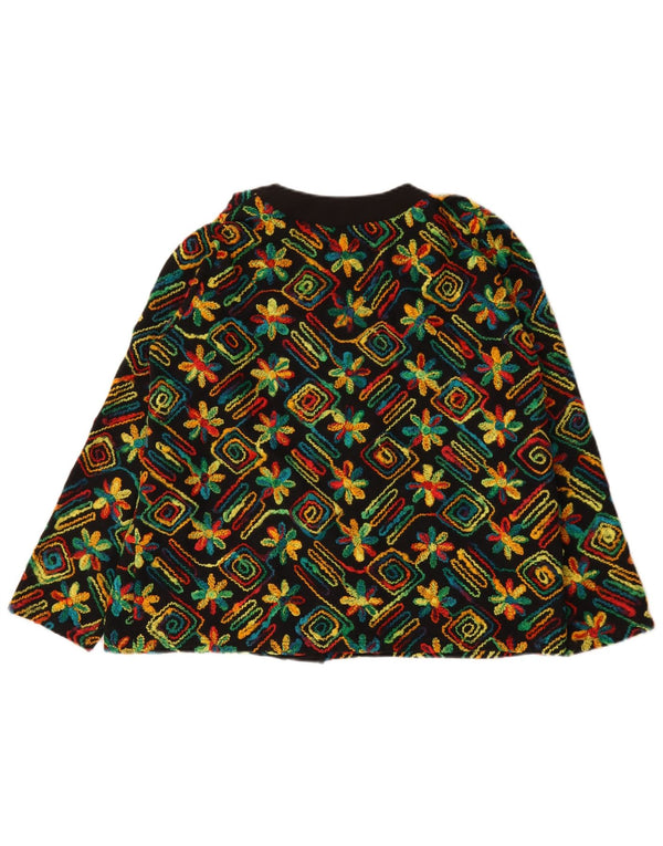 Sweter damski w stylu vintage, brytyjski 18 XL, czarny, geometryczny