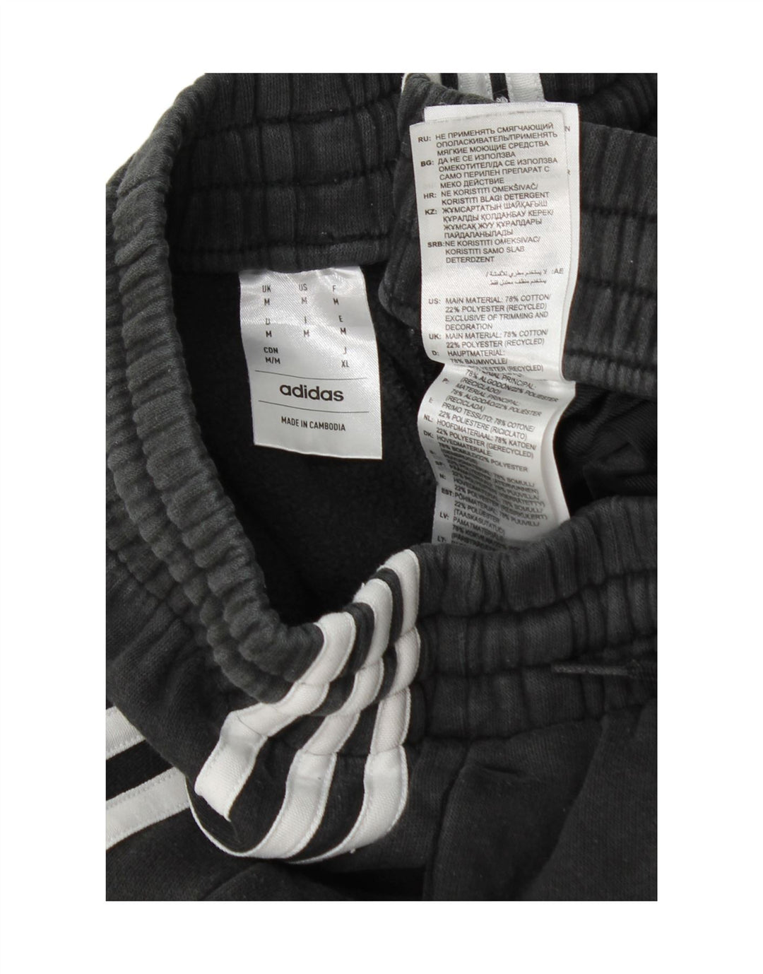 Męskie spodnie dresowe Adidas, średnie czarne, bawełniane