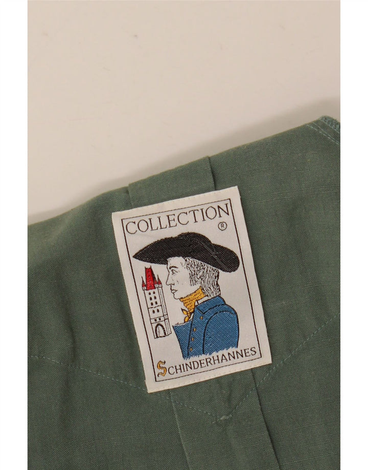 Koszula męska z krótkim rękawem w stylu vintage 2XL w kolorze zielonym