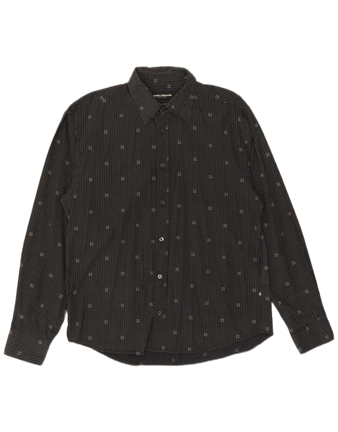 Koszula męska TOM TAILOR XL, czarna, bawełniana w prążki