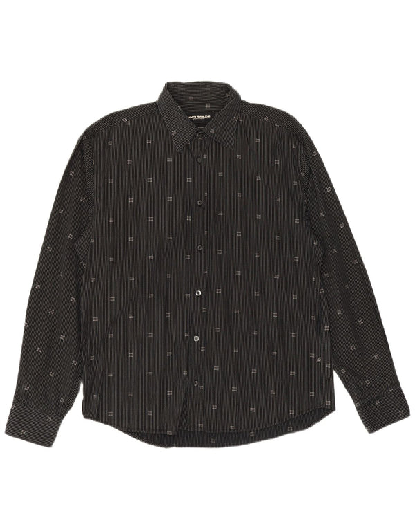 Koszula męska TOM TAILOR XL, czarna, bawełniana w prążki