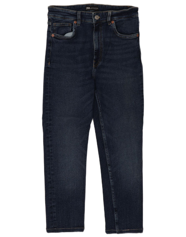 Damskie jeansy Skinny Capri z wysokim stanem Zara EU 40 Medium W30 L23 Niebieskie