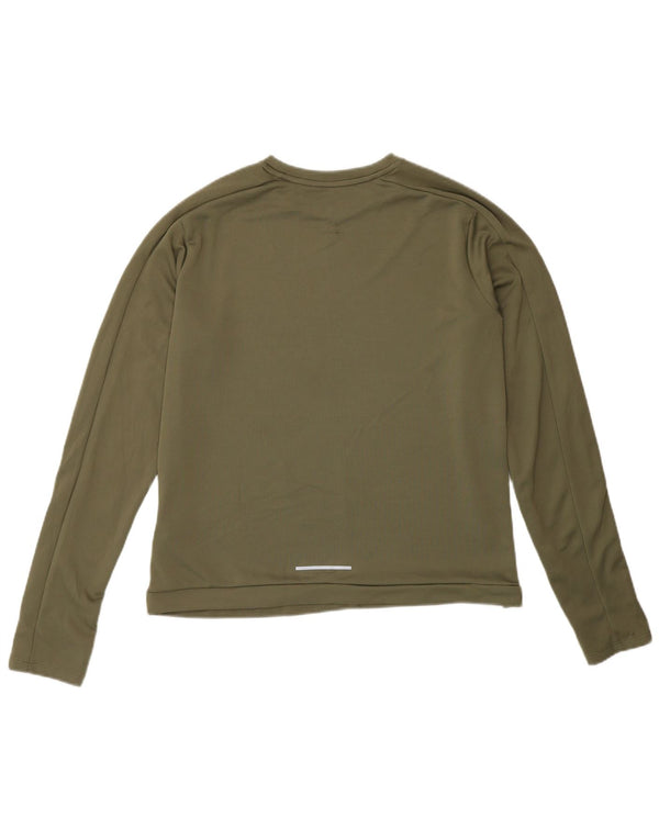 Damska koszulka Nike Dri Fit z długim rękawem, UK 14, średni khaki, poliester