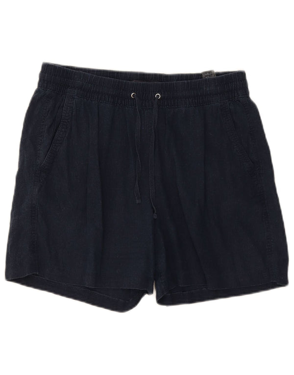 Marks & Spencer Damskie spodenki z wysokim stanem UK 12 Medium W30 Granatowe Len