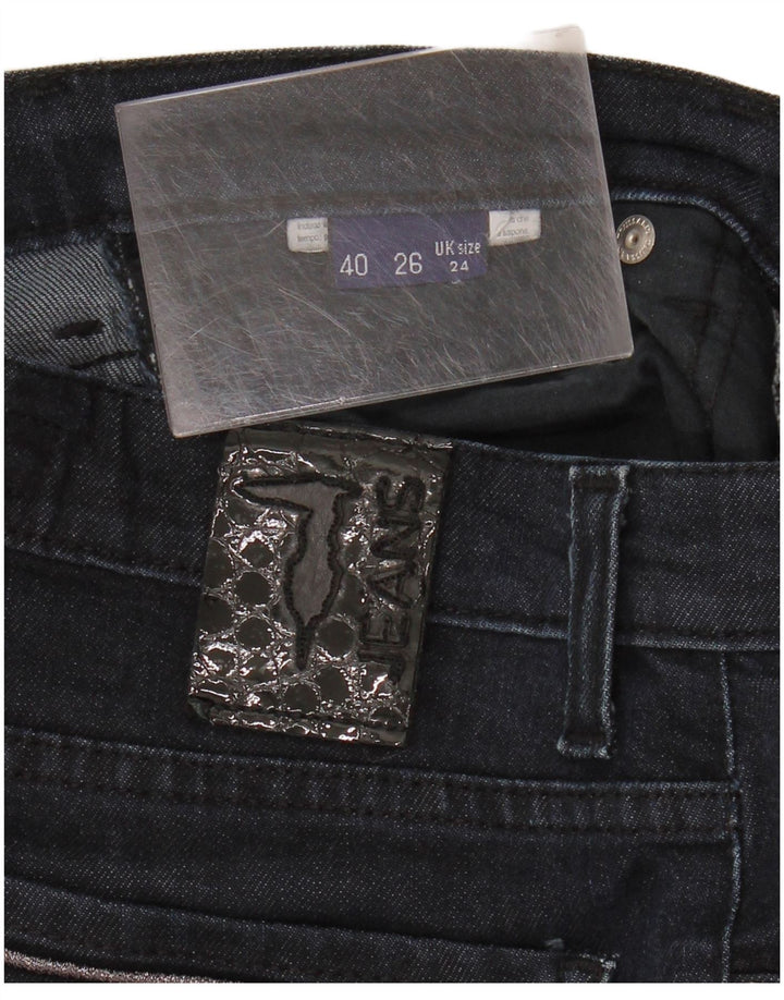 Damskie proste dżinsy Trussardi W24 L28 granatowe