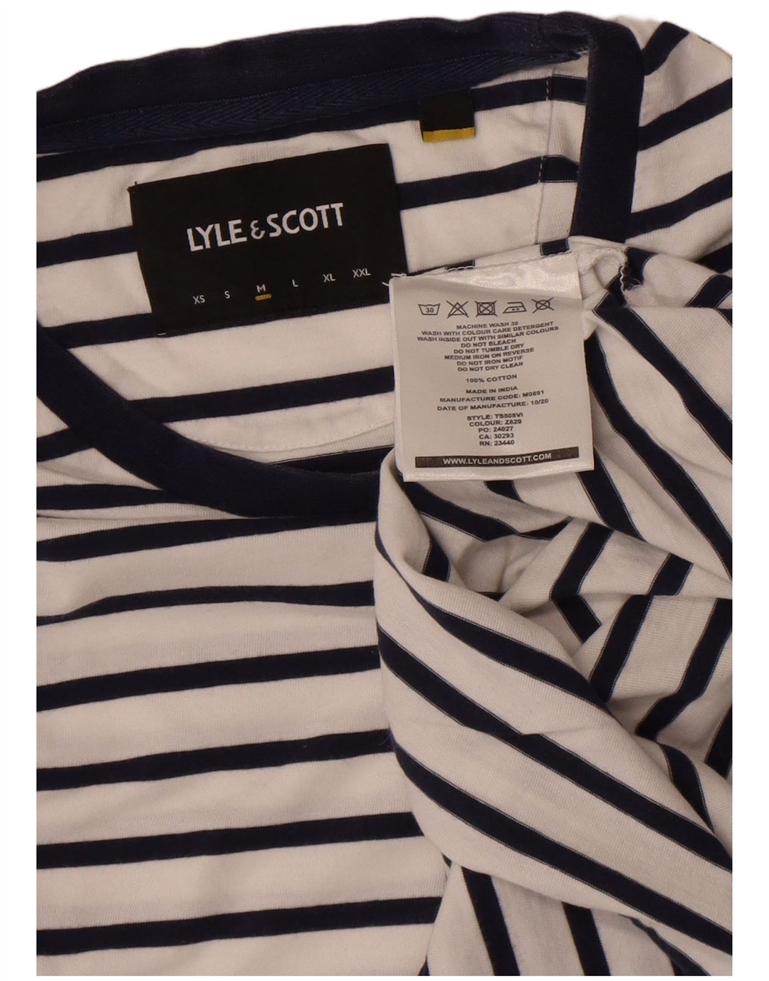 T-shirt męski Lyle & Scott, bawełniany, w średnie białe paski