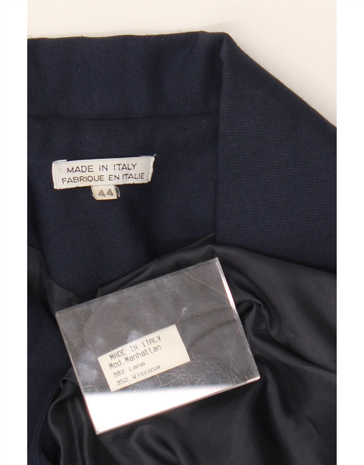 VINTAGE Womens Manhattan Blazer Jacket IT 44 Medium Navy Blue Vintage Vintage and Second-Hand Vintage from Messina Hembry 