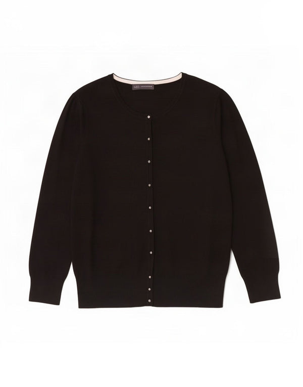Marks & Spencer Damski sweter kardigan UK 16, duża, czarna wiskoza