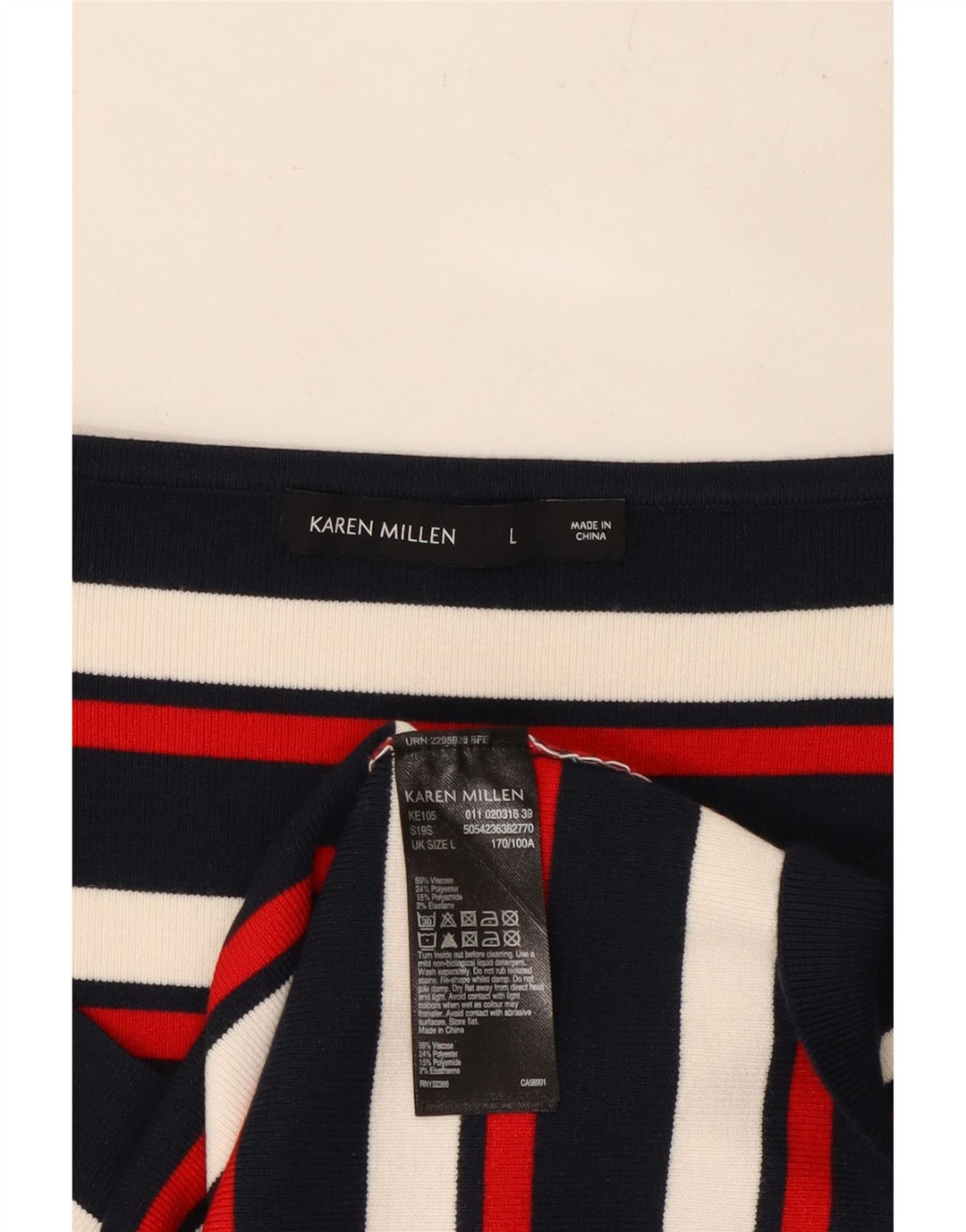 Top damski KAREN MILLEN z długim rękawem, UK 14, duże, wielokolorowe paski