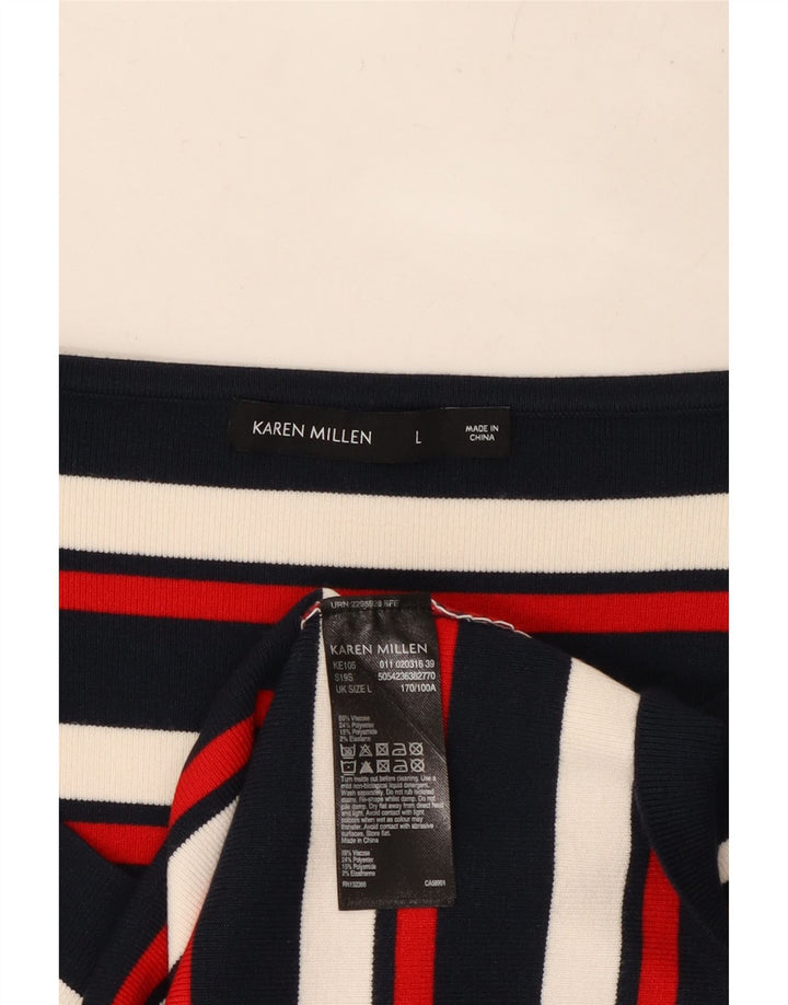 Top damski KAREN MILLEN z długim rękawem, UK 14, duże, wielokolorowe paski