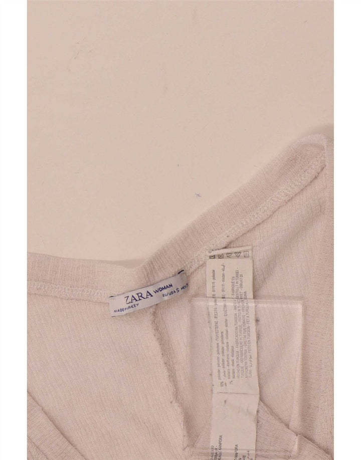 Damska bluzka oversize Zara Top UK 10, mały, różowy poliester