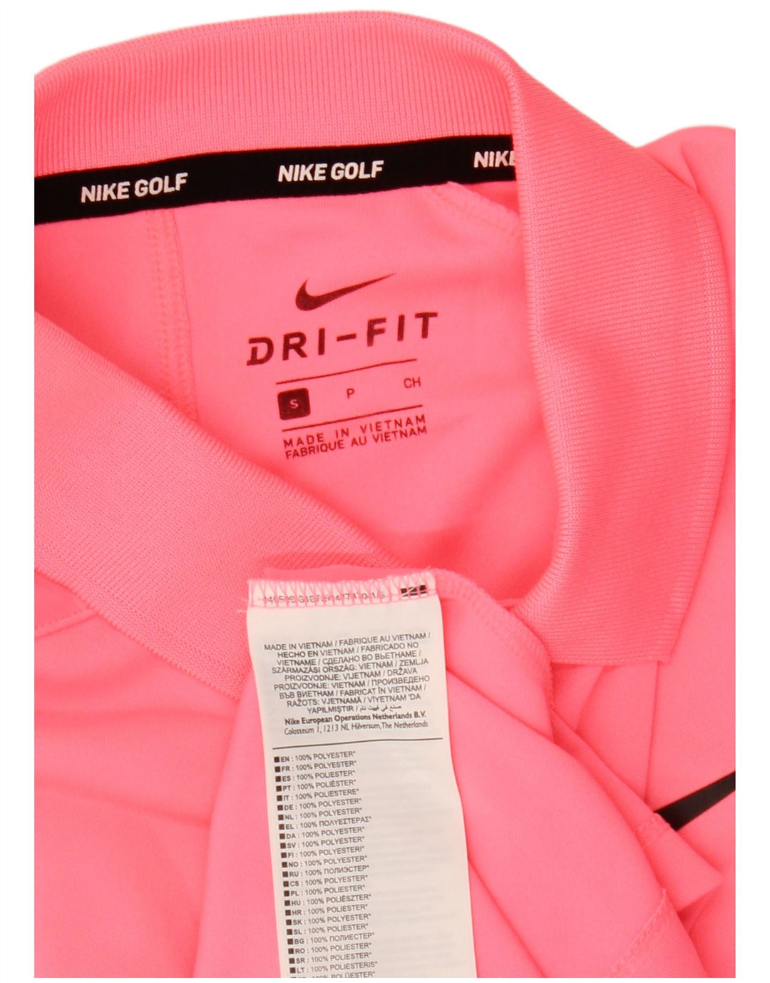 Męska koszulka polo Nike Dri Fit, mała, różowa, poliestrowa