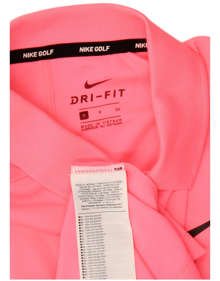 Męska koszulka polo Nike Dri Fit, mała, różowa, poliestrowa