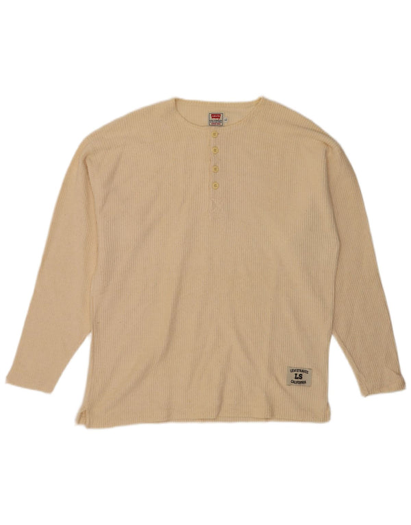 Męski top Levi's z długim rękawem, duży, beżowy, bawełniany